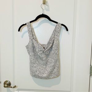 Abercrombie & Fitch Black and White Polka Dot Twist Front Top - Size XS.